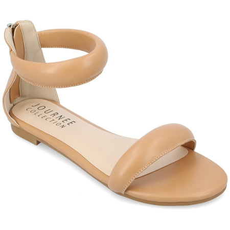 Journee Collection Womens Peytonn Back Heel Zip Ankle Strap Sandals
