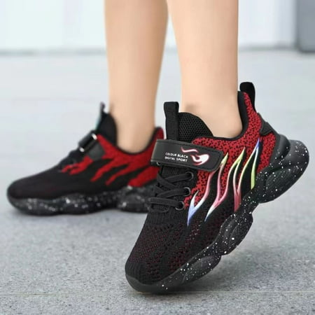 Boys Casual Woven Knitted Sneakers Breathable Durable Lightweight Running Shoes With Fire Print For Spring
Boys Casual Woven Knitted Sneakers Breathable Durable Lightweight Running Shoes With Fire Print For Spring