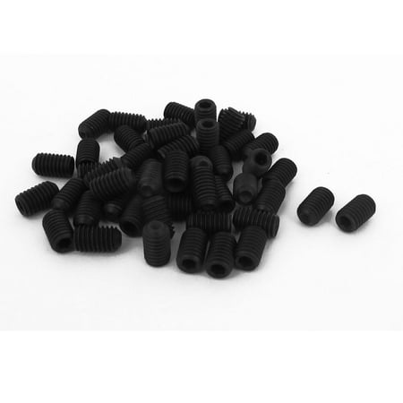 Uxcell M6 x 10mm 1mm Pitch Hex Socket Set Cup Point Grub Screws Black (50-pack)