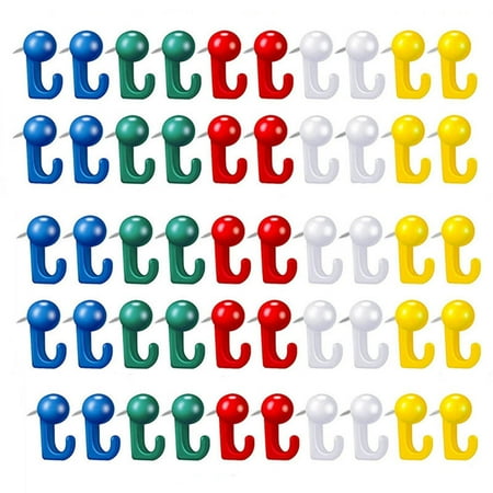 MINM 50 Pieces Push Pin Hooks Plastic Heads Pin Tacks Wall Thumb Tacks Hanging Nails Decorative Push Pins Hooks for Home Office School Supplies
MINM 50 Pieces Push Pin Hooks Plastic Heads Pin Tacks Wall Thumb Tacks Hanging Nails Decorative Push Pins Hooks for Home Office School Supplies