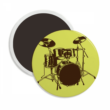 Drums Music Classical Instrument Round Ceracs Fridge Magnet Keepsake Decoration