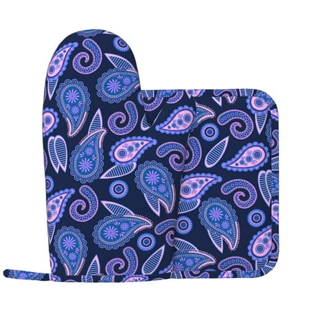 Oven Mitts and Pot Holders Sets - Purple Paisley Heat Resistant Silicone Oven Gloves (Left Glove) with Non-Slip Silicone Surface and hot pads for kitchen Baking Cooking
Oven Mitts and Pot Holders Sets - Purple Paisley Heat Resistant Silicone Oven Gloves (Left Glove) with Non-Slip Silicone Surface and hot pads for kitchen Baking Cooking