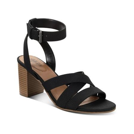 Style & Co. Womens Sabinaa Faux Leather Strappy Block Heels