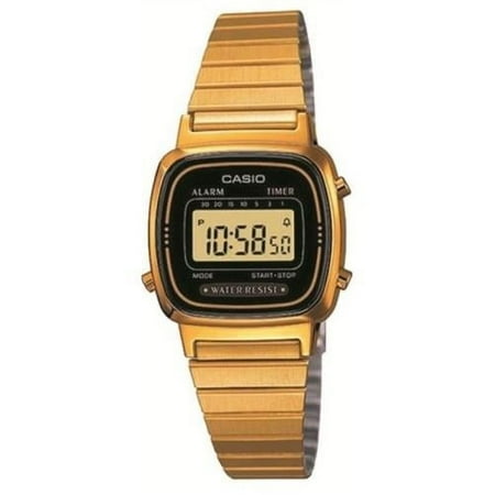Casio Female Adult's Digital Gold Retro Casual Sports watch LA670WGA-1 Daily Alarm