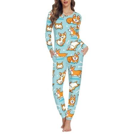 FKELYI Cute Corgi Pjs Size M Durable Round Neck Sleepwear for Women Pajama Set 2 PCS Stretchy Long Sleeve Pajamas for Girls
FKELYI Cute Corgi Pjs Size M Durable Round Neck Sleepwear for Women Pajama Set 2 PCS Stretchy Long Sleeve Pajamas for Girls