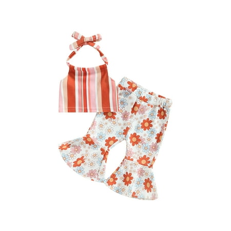 Infant Baby Girls Clothes Suits Stripe Sleeveless Tie-Up Tank Tops Floral Print Flare Pants Headband 3Pcs Set
Infant Baby Girls Clothes Suits Stripe Sleeveless Tie-Up Tank Tops Floral Print Flare Pants Headband 3Pcs Set
