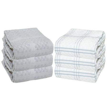 Sloppy Chef Premier Kitchen Towels (Pack of 6) 15x25 in. Striped Popcorn Pattern Silver & White Cotton
Sloppy Chef Premier Kitchen Towels (Pack of 6) 15x25 in. Striped Popcorn Pattern Silver & White Cotton