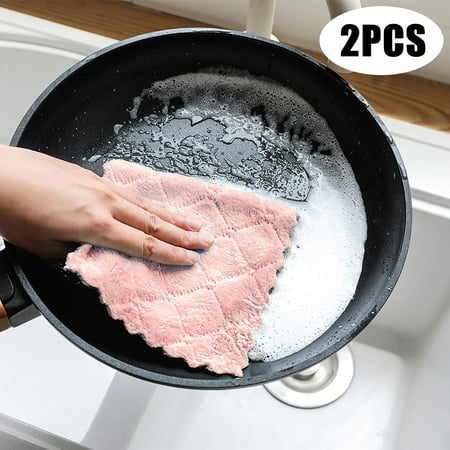 Kitchen 2PCS Dish Cloth Double-sided Two-color Dish-washing Towel Coral Fleece Hanging Scouring Pad Table Cleaning Supplies
Kitchen 2PCS Dish Cloth Double-sided Two-color Dish-washing Towel Coral Fleece Hanging Scouring Pad Table Cleaning Supplies