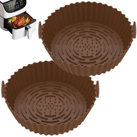 CIVG 2Pcs Air Fryer Silicone Pot with Handle 7.87inch Round Air Fryer Liner Baking Tray Pan Heat Resistant Air Fryer Silicone Basket Air Fryer Accessories-Brown
CIVG 2Pcs Air Fryer Silicone Pot with Handle 7.87inch Round Air Fryer Liner Baking Tray Pan Heat Resistant Air Fryer Silicone Basket Air Fryer Accessories-Brown