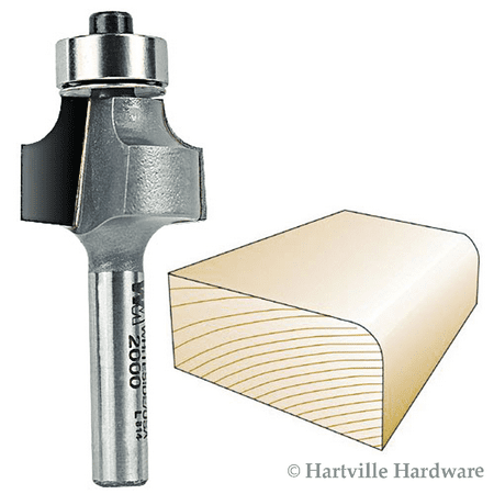 Whiteside 2000 Roundover Router Bit - 1/4 SH 3/16 R 1/2 CL