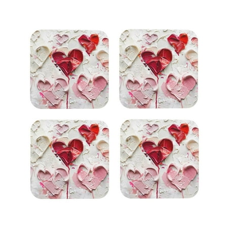 Tideii Textured Heart Abstract Art for Leather Coasters 4 Pieces Anti-fouling and Anti-scalding Decorative Coasters Suitable for Restaurants Kitchens Coffee Shops-Square
Tideii Textured Heart Abstract Art for Leather Coasters 4 Pieces Anti-fouling and Anti-scalding Decorative Coasters Suitable for Restaurants Kitchens Coffee Shops-Square
