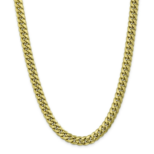 10k 9.3mm Semi-Solid Miami Cuban Chain (Weight: 51.55 Grams, Length: 24 Inches)