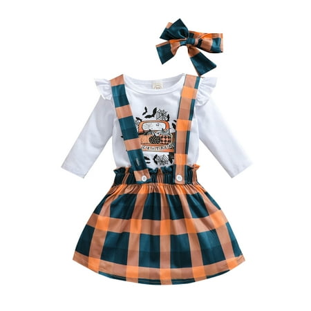 IZhansean Infant Baby Girl Halloween Outfits Long Sleeve Romper Bodysuit Tops Plaid Suspender Skirt Clothes White 12-18 Months
IZhansean Infant Baby Girl Halloween Outfits Long Sleeve Romper Bodysuit Tops Plaid Suspender Skirt Clothes White 12-18 Months