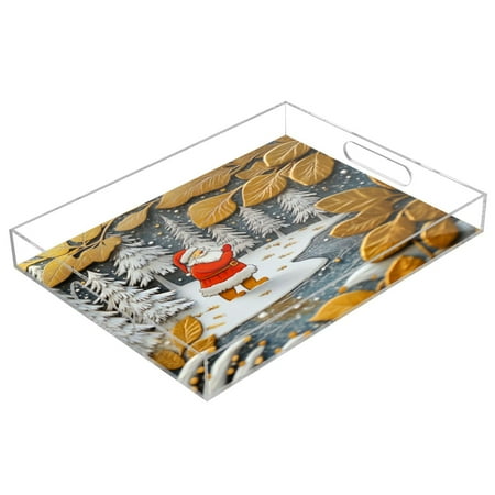 Acrylic Tray 15.7*11.8*1.9 Inch Transparent Tray Food Tray Tea Cup Tray Serving Trays Cosmetics Storage Kitchen Table Bathroom Sundry Storage Yellow Leaves and Santa Claus
Acrylic Tray 15.7*11.8*1.9 Inch Transparent Tray Food Tray Tea Cup Tray Serving Trays Cosmetics Storage Kitchen Table Bathroom Sundry Storage Yellow Leaves and Santa Claus