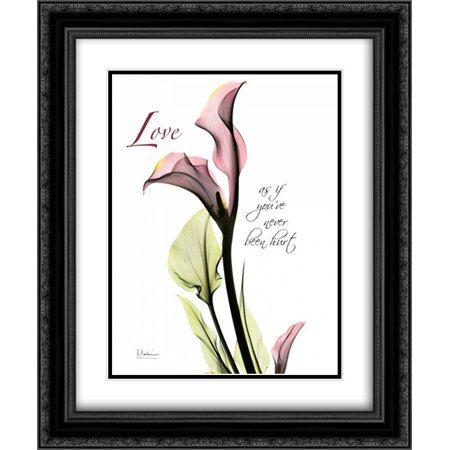 Calla Lily in Pink - Love 2x Matted 20x24 Black Ornate Framed Art Print by Koetsier, Albert
