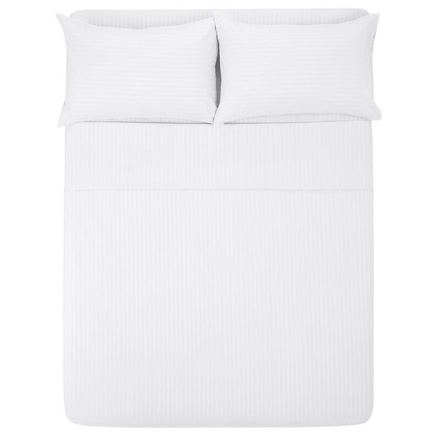 The Great American Store- 5 Inch Deep Pocket RV Camper Sheet Set 42 X 80 Stripe White - 1800 Series Brushed Microfiber - For RV- Trucks, Campers, Airstream, Bus, Boat and Motorhomes