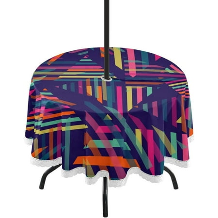 Hyjoy 60 Abstract Striped Geometric Round Tablecloth Outdoor Table Covers with Umbrella Hole and Zipper for Kitchen Dining Picnic Party Home Decor
Hyjoy 60 Abstract Striped Geometric Round Tablecloth Outdoor Table Covers with Umbrella Hole and Zipper for Kitchen Dining Picnic Party Home Decor