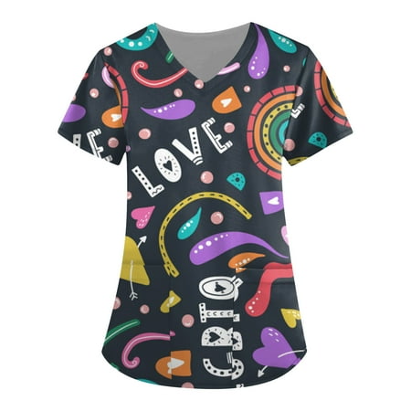 XHJUN Scrub Tops Women Stretchy Couple Happy Valentines Day Nurse Shirt Couple V Neck Short Sleeve Workwear Cute Print Black XL
XHJUN Scrub Tops Women Stretchy Couple Happy Valentines Day Nurse Shirt Couple V Neck Short Sleeve Workwear Cute Print Black XL