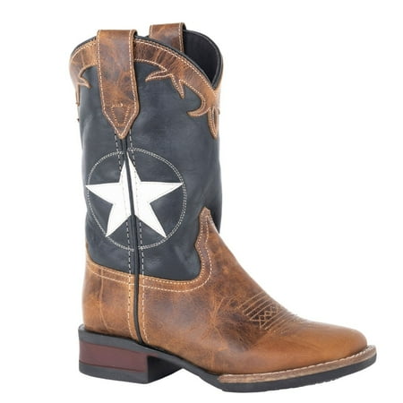 Roper Kids Girls Monterey Star Square Toe Casual Boots Mid Calf