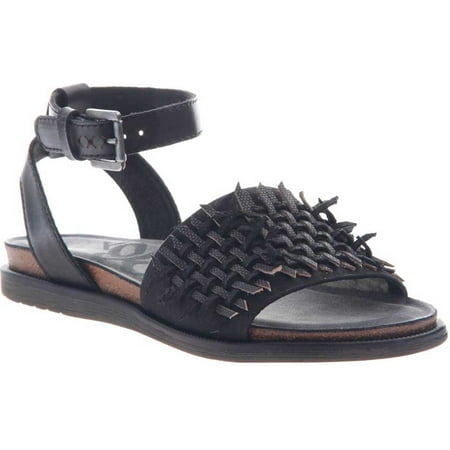 Women s OTBT Voyage Ankle Strap Sandal Black Leather 9 M