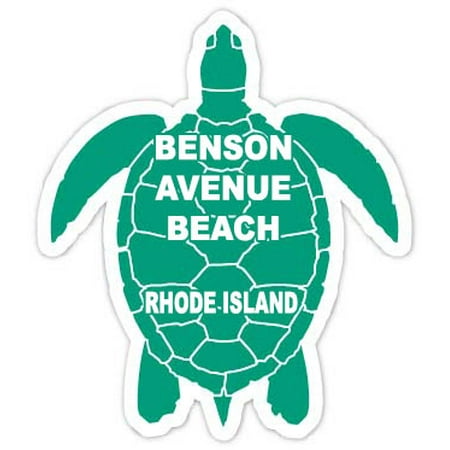 Benson Avenue Beach Rhode Island 4 Green Turtle Shape Magnet