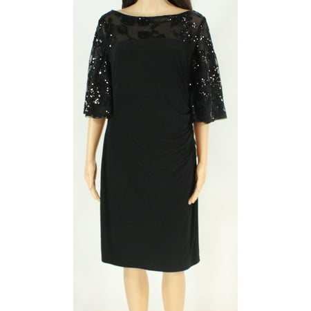 Lauren By Ralph Lauren Womens Dress Sheath Ruched Sequin 12