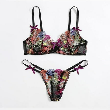 Morefun-Women Bralette Bra and Panty Lingerie Set Lace Embroidery Flower Bikini Style Lace - Skin-friendly Underwear Set
Morefun-Women Bralette Bra and Panty Lingerie Set Lace Embroidery Flower Bikini Style Lace - Skin-friendly Underwear Set