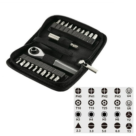 22-in-1 Ratchet Screwdriver Bit Set with Storage Bag for Home Garage Car repair
22-in-1 Ratchet Screwdriver Bit Set with Storage Bag for Home Garage Car repair