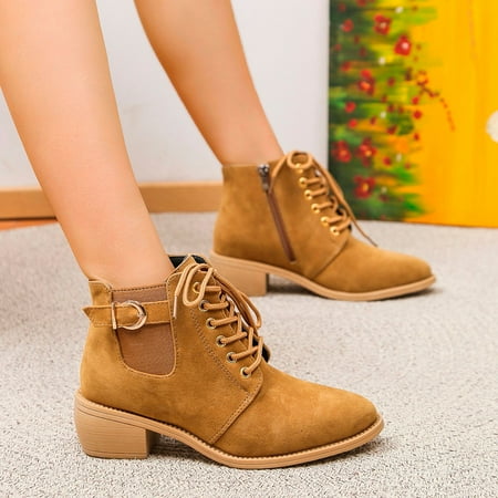 Boots for Women Casual Chunky Low Heel Ankle Booties Lace Up Side Zip Point Toe Western Boots
Boots for Women Casual Chunky Low Heel Ankle Booties Lace Up Side Zip Point Toe Western Boots