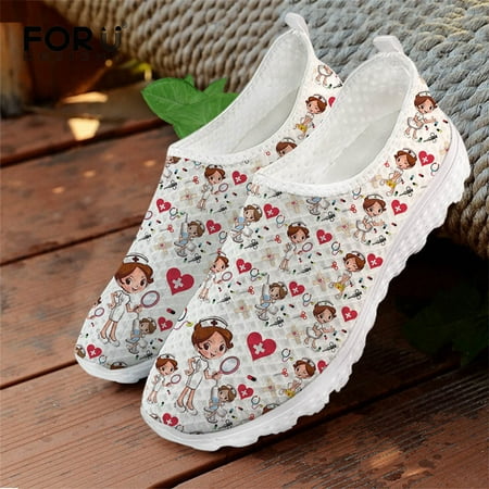 FORUDESIGNS Ladies Breathable Mesh Sneakers Shoe Super Light Slip-on Loafers Female Comfort Flat Shoes Cartoon Nurse Print Shoe
FORUDESIGNS Ladies Breathable Mesh Sneakers Shoe Super Light Slip-on Loafers Female Comfort Flat Shoes Cartoon Nurse Print Shoe