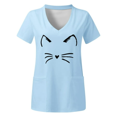 TAIAOJING Scrubs for Women Plus Size Top V Neck Short Sleeved Pockets Prints T Shirt
TAIAOJING Scrubs for Women Plus Size Top V Neck Short Sleeved Pockets Prints T Shirt