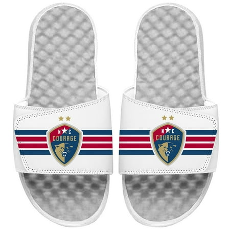 Men s ISlide White North Carolina Courage Stripes Slide Sandals