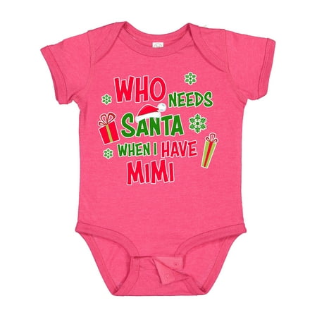 Inktastic Who Needs Santa when I Have MiMi Boys or Girls Baby Bodysuit
Inktastic Who Needs Santa when I Have MiMi Boys or Girls Baby Bodysuit