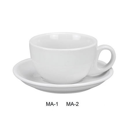 Yanco MA-2 Porcelain Mayor Saucer for MA-1 Low Cup Super White - 5.875 in. - Pack of 36