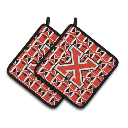 Carolines Treasures CJ1067-XPTHD Letter X Football Scarlet and Grey Pair of Pot Holders 7.5HX7.5W multicolor
Carolines Treasures CJ1067-XPTHD Letter X Football Scarlet and Grey Pair of Pot Holders 7.5HX7.5W multicolor