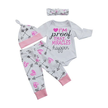 Gwiyeopda Toddler Baby Girls Outfit Letter Romper Heart Arrow Print Pant with Bow Hair Band+Beanie Hat 4PCS Set
Gwiyeopda Toddler Baby Girls Outfit Letter Romper Heart Arrow Print Pant with Bow Hair Band+Beanie Hat 4PCS Set