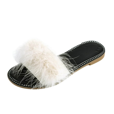 Comfortable Sandals for Women Women s Fashion Suede Plush Crystal Casual Flat Comfortable Sandals And Slippers Furry
Comfortable Sandals for Women Women s Fashion Suede Plush Crystal Casual Flat Comfortable Sandals And Slippers Furry