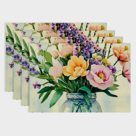 Pratyus Flowers Linen Dining Table Placemats Set of 4 - Ideal for Birthday Parties Christmas Restaurants Buffets Home Decoration 18x12in
Pratyus Flowers Linen Dining Table Placemats Set of 4 - Ideal for Birthday Parties Christmas Restaurants Buffets Home Decoration 18x12in