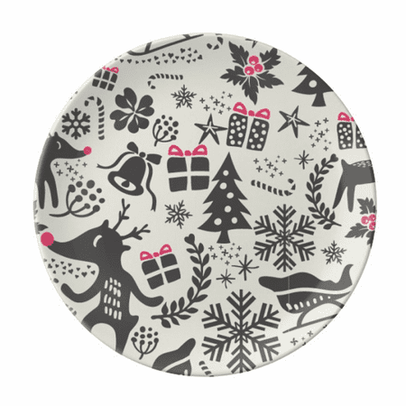 Merry mas Snow Festival Plate Decorative Porcelain Salver Tableware Dinner Dish