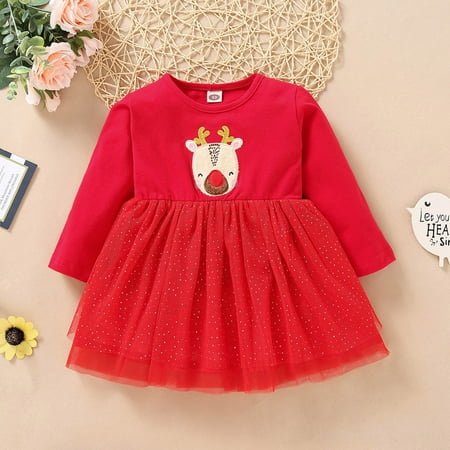 Cathalem 18m Girl Dress Girls Child Long Sleeve Deer Prints Tulle Dresses Toddler Princess Dress Dress for Kids Dress Red 18-24 Months
Cathalem 18m Girl Dress Girls Child Long Sleeve Deer Prints Tulle Dresses Toddler Princess Dress Dress for Kids Dress Red 18-24 Months