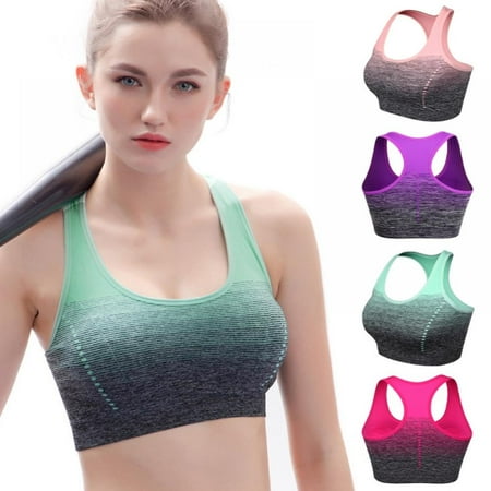 Pretty Comy Women s Seamless Sports Bra High Impact Pocket Yoga Bras