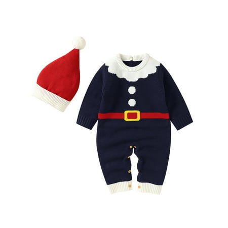 Wassery Baby Boy Girl Christmas Romper Jumpsuit Bodysuit Santa Claus Overalls