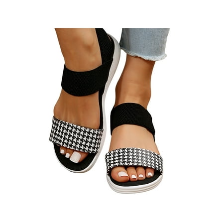 Lumento Casual Shoes for Womens Slip On Strappy Sandal Peep Toe Sandals Houndstooth Daily Comfort Summer Shoe Black Houndstooth 5.5
Lumento Casual Shoes for Womens Slip On Strappy Sandal Peep Toe Sandals Houndstooth Daily Comfort Summer Shoe Black Houndstooth 5.5