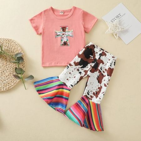 CHGBMOK Clearance Toddler Kid Baby Girls Summer Cotton Short-Sleeved Top Flared Pants Clothes Set
CHGBMOK Clearance Toddler Kid Baby Girls Summer Cotton Short-Sleeved Top Flared Pants Clothes Set