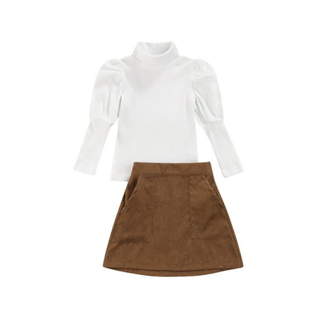 Kayotuas 18M - 7T Girl s Solid Color Ribbed Puff Sleeve Tops and A-line Short Skirt Set
Kayotuas 18M - 7T Girl s Solid Color Ribbed Puff Sleeve Tops and A-line Short Skirt Set