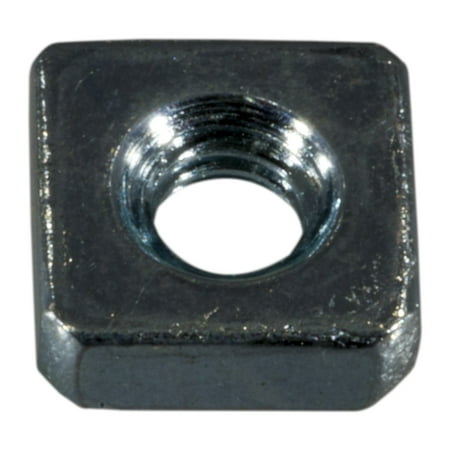 #8-32 Zinc Plated Steel Coarse Thread Square Nuts (48 pcs.)