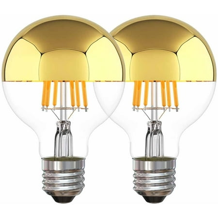 Half Gold Light Bulb Dimmable 6W (Equivalent 60 Watt) G80/ G25 Globe Shape Decorative LED Light Bulb 2700K Warm White Edison Bulb Gold Tipped Mirror Bulb E26 Base Pack of 2
Half Gold Light Bulb Dimmable 6W (Equivalent 60 Watt) G80/ G25 Globe Shape Decorative LED Light Bulb 2700K Warm White Edison Bulb Gold Tipped Mirror Bulb E26 Base Pack of 2