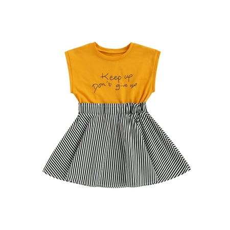 Frobukio Kids Toddler Girls Summer Casual Dress Striped Letter Print Round Neck Sleeveless Dress Yellow 3-4 Years
Frobukio Kids Toddler Girls Summer Casual Dress Striped Letter Print Round Neck Sleeveless Dress Yellow 3-4 Years