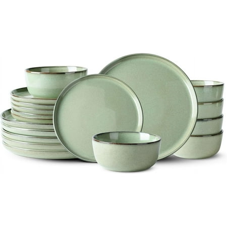 Ceramic Dinnerware Sets for 6 18 Pieces Stoneware Plates and Bowls Sets Scratch Resistant Dishes Dishwasher & Microwave Safe-Pastel Green
Ceramic Dinnerware Sets for 6 18 Pieces Stoneware Plates and Bowls Sets Scratch Resistant Dishes Dishwasher & Microwave Safe-Pastel Green