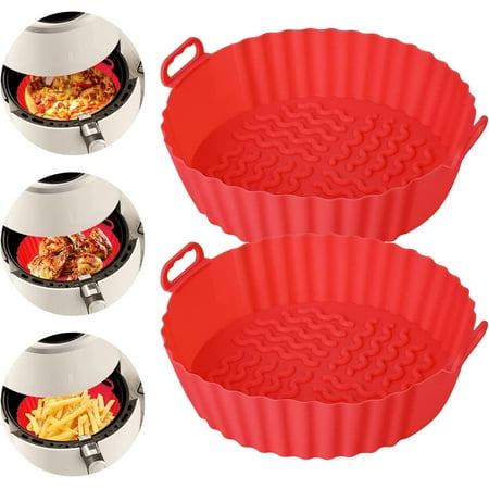 2Pcs Air Fryer Silicone Liners 7.5 Inch Air Fryer Silicone Basket Round BPA Free Non Stick Reusable Air Fryer Accessories Parchment Paper Replacement Fits 3QT - 5QT Air Fryer (Red+Pink 2
2Pcs Air Fryer Silicone Liners 7.5 Inch Air Fryer Silicone Basket Round BPA Free Non Stick Reusable Air Fryer Accessories Parchment Paper Replacement Fits 3QT - 5QT Air Fryer (Red+Pink 2
